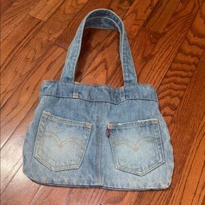 Vintage Levi's Blue Denim Fabric with Red Tag purse
